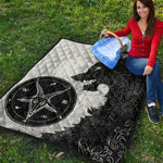 Black Demon Wolf Print Quilt