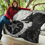Black Demon Wolf Print Quilt