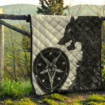 Black Demon Wolf Print Quilt