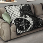 Black Demon Wolf Print Quilt