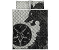 Black Demon Wolf Print Quilt Bed Set