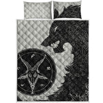 Black Demon Wolf Print Quilt Bed Set