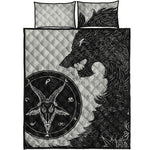 Black Demon Wolf Print Quilt Bed Set