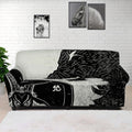 Black Demon Wolf Print Sofa Cover