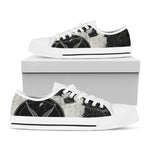 Black Demon Wolf Print White Low Top Shoes