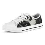 Black Demon Wolf Print White Low Top Shoes