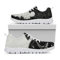 Black Demon Wolf Print White Running Shoes