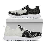 Black Demon Wolf Print White Sneakers