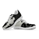 Black Demon Wolf Print White Sneakers