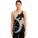 Black Demon Wolf Print Women's Racerback Tank Top
