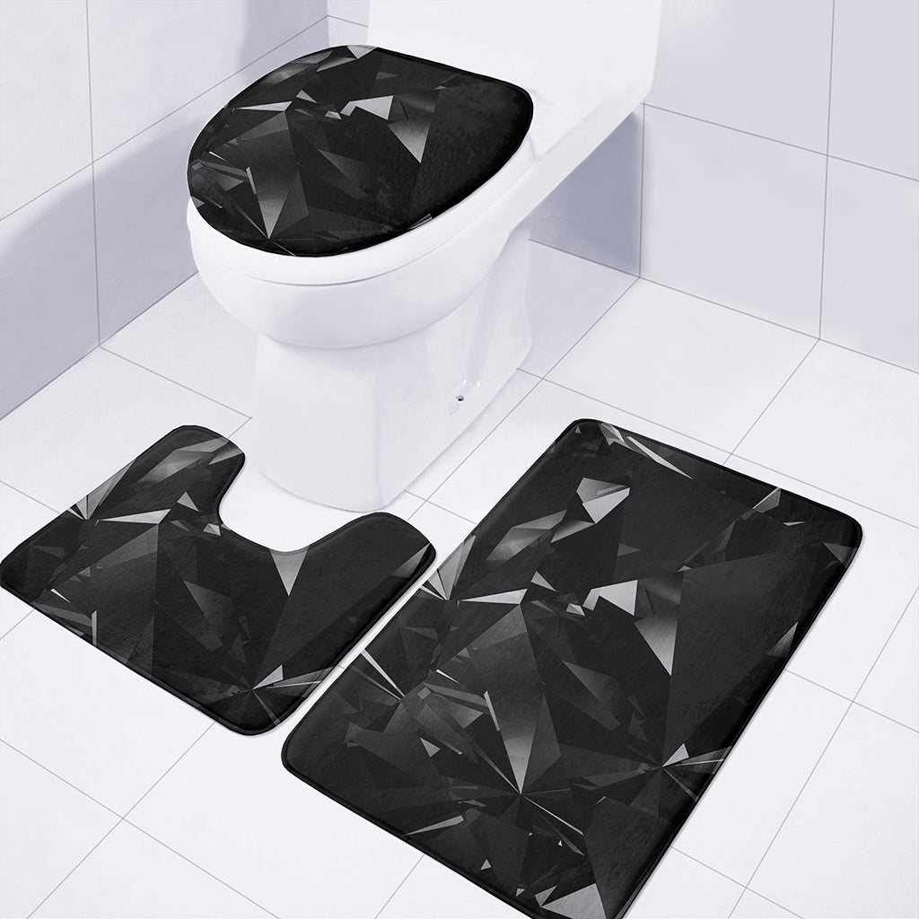 Black Diamond Print 3 Piece Bath Mat Set