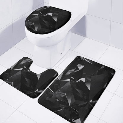 Black Diamond Print 3 Piece Bath Mat Set