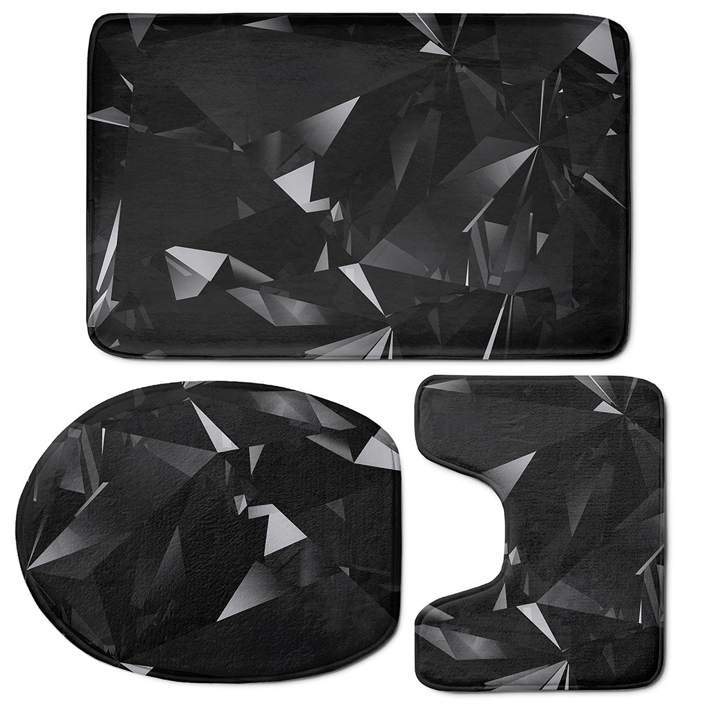Black Diamond Print 3 Piece Bath Mat Set