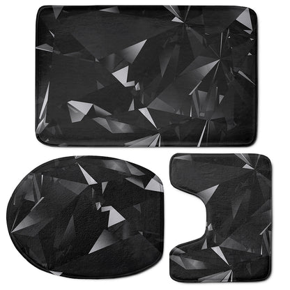 Black Diamond Print 3 Piece Bath Mat Set
