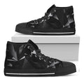 Black Diamond Print Black High Top Sneakers