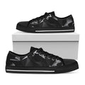 Black Diamond Print Black Low Top Sneakers