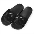 Black Diamond Print Black Slide Sandals