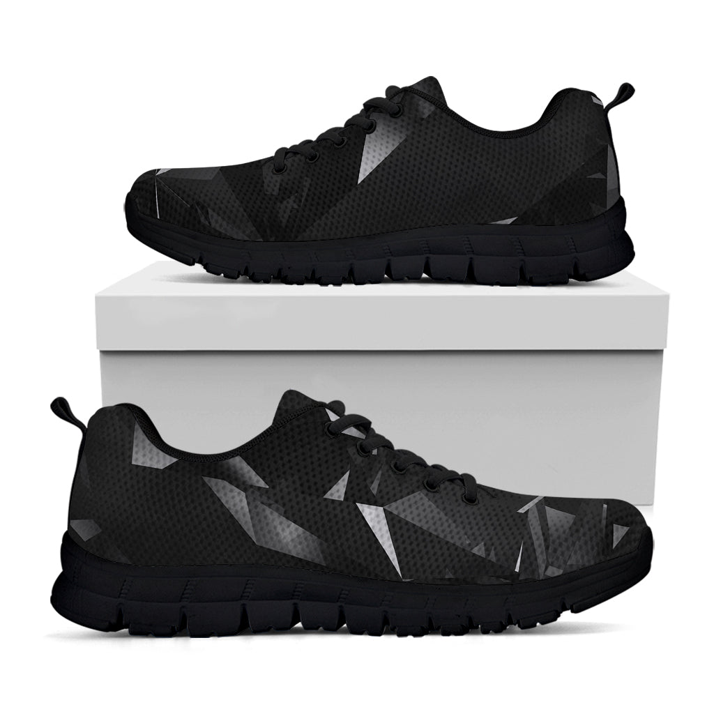 Black Diamond Print Black Sneakers