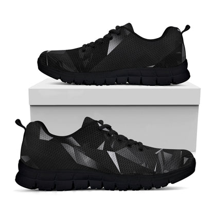 Black Diamond Print Black Sneakers