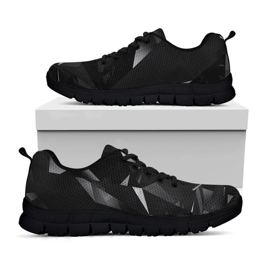 Black Diamond Print Black Sneakers