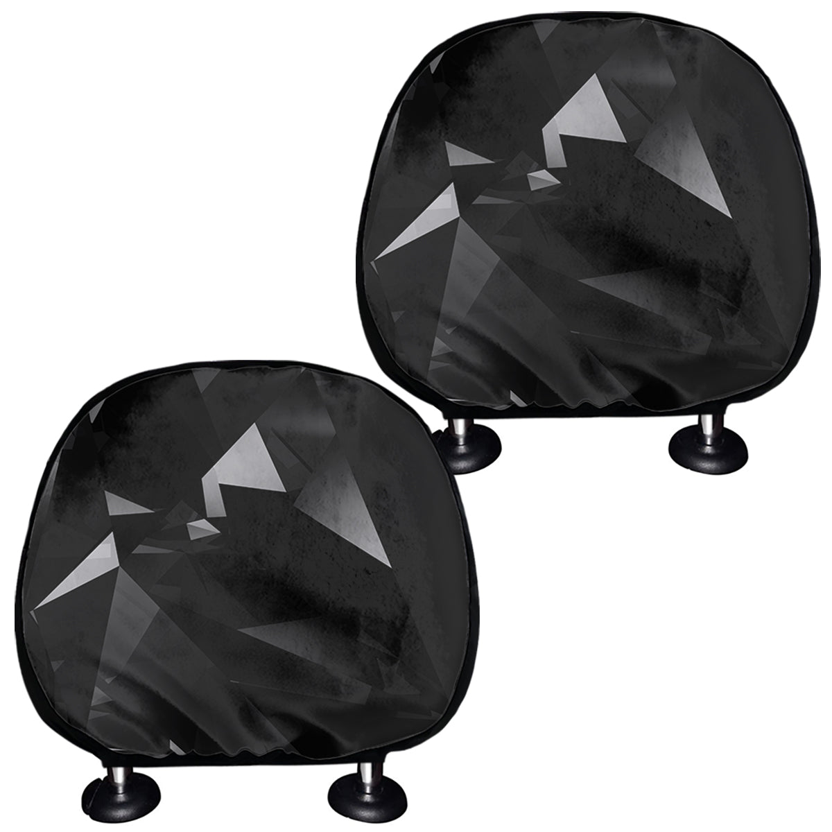 Black Diamond Print Car Headrest Covers