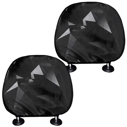 Black Diamond Print Car Headrest Covers