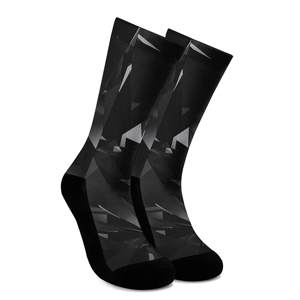 Black Diamond Print Crew Socks