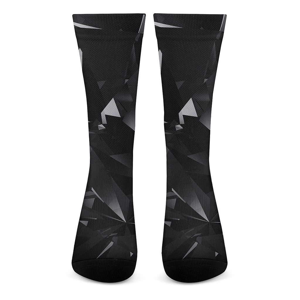 Black Diamond Print Crew Socks