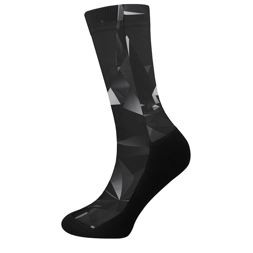 Black Diamond Print Crew Socks