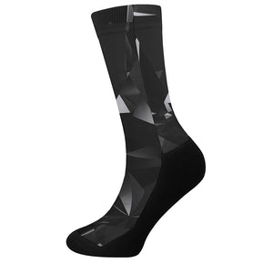 Black Diamond Print Crew Socks