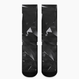 Black Diamond Print Crew Socks