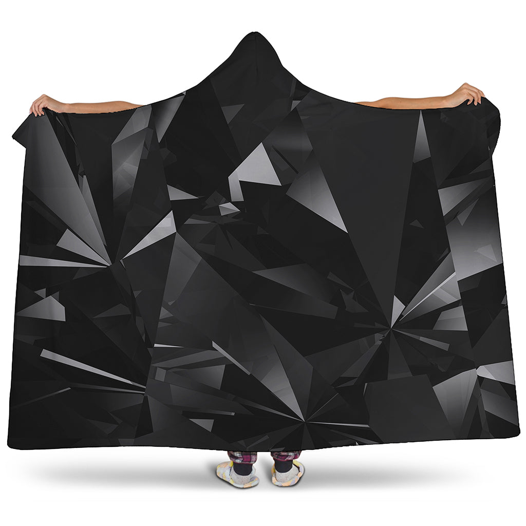Black Diamond Print Hooded Blanket