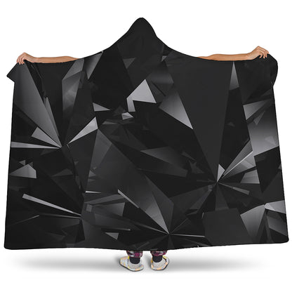 Black Diamond Print Hooded Blanket