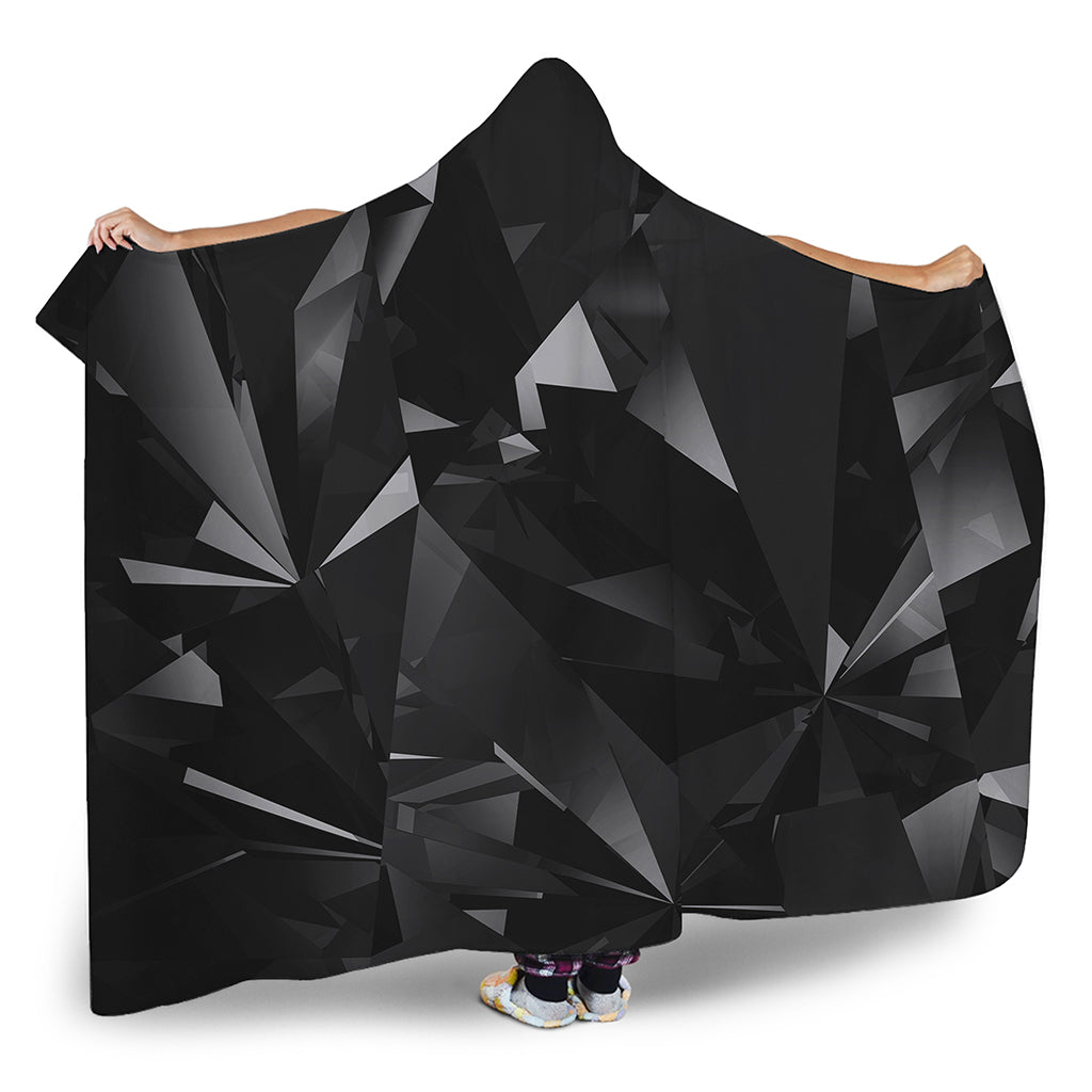 Black Diamond Print Hooded Blanket