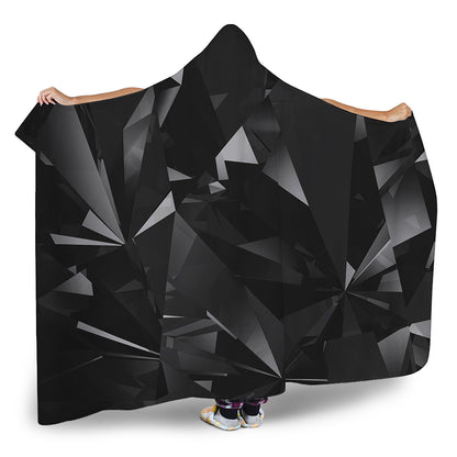 Black Diamond Print Hooded Blanket