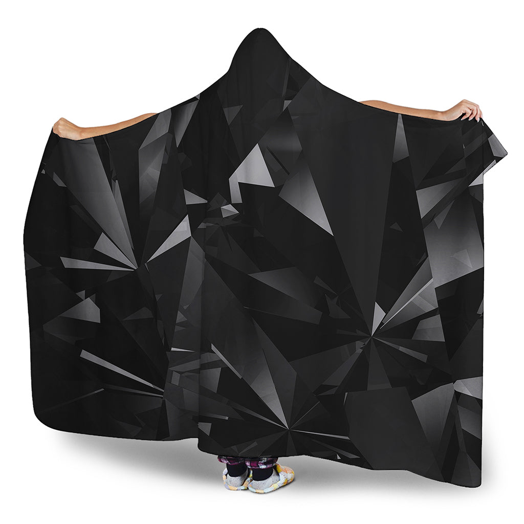 Black Diamond Print Hooded Blanket