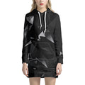 Black Diamond Print Pullover Hoodie Dress