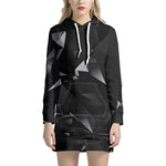 Black Diamond Print Hoodie Dress