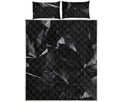 Black Diamond Print Quilt Bed Set