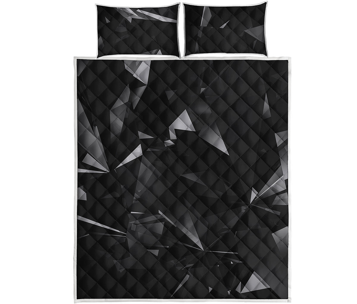 Black Diamond Print Quilt Bed Set