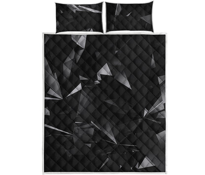 Black Diamond Print Quilt Bed Set