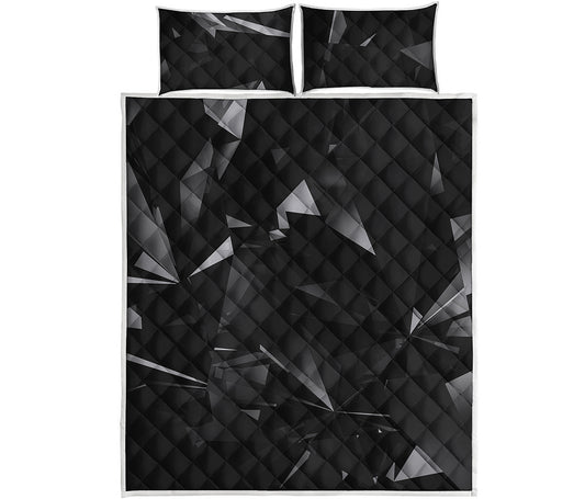 Black Diamond Print Quilt Bed Set