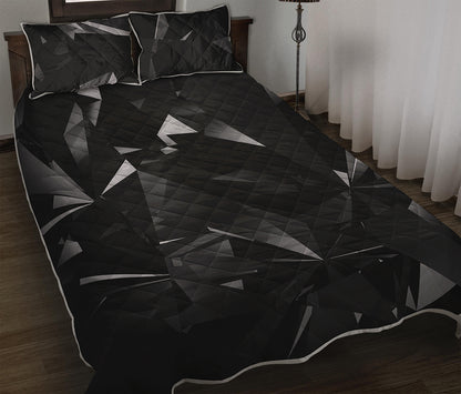 Black Diamond Print Quilt Bed Set