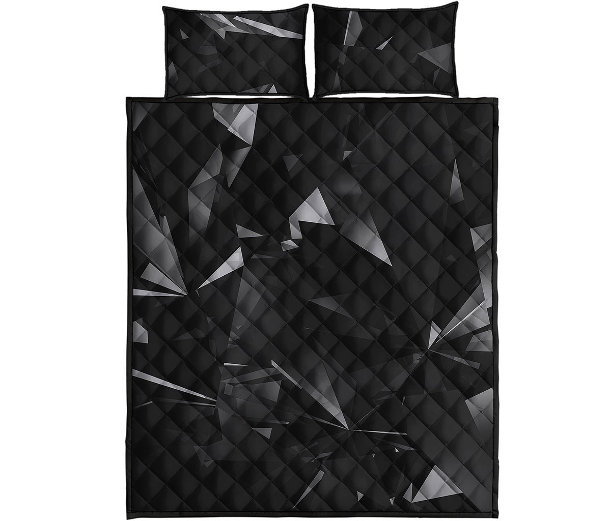 Black Diamond Print Quilt Bed Set