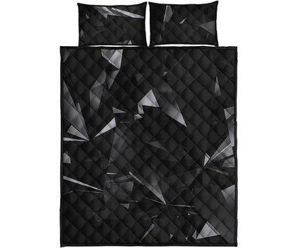 Black Diamond Print Quilt Bed Set