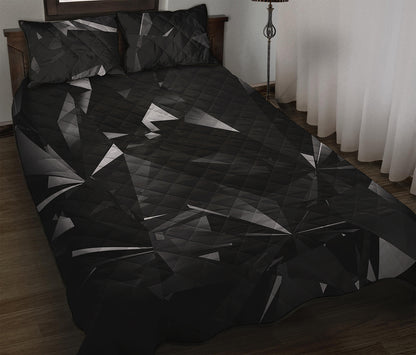 Black Diamond Print Quilt Bed Set