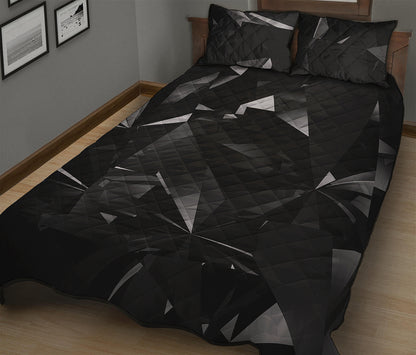 Black Diamond Print Quilt Bed Set