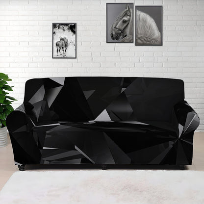 Black Diamond Print Sofa Cover