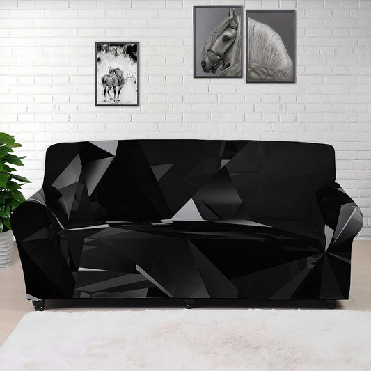 Black Diamond Print Sofa Cover