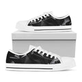 Black Diamond Print White Low Top Sneakers